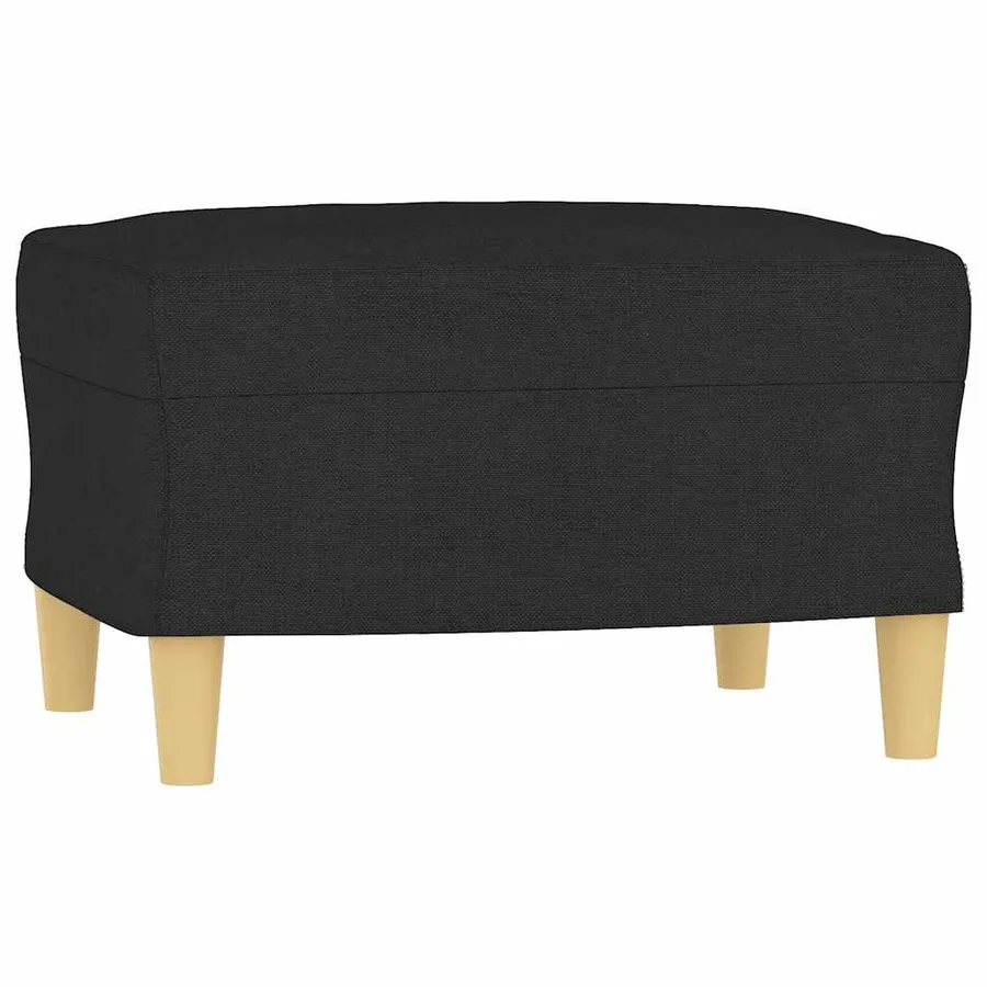 Fauteuil avec repose-pied Noir 60 cm Tissu - 5
