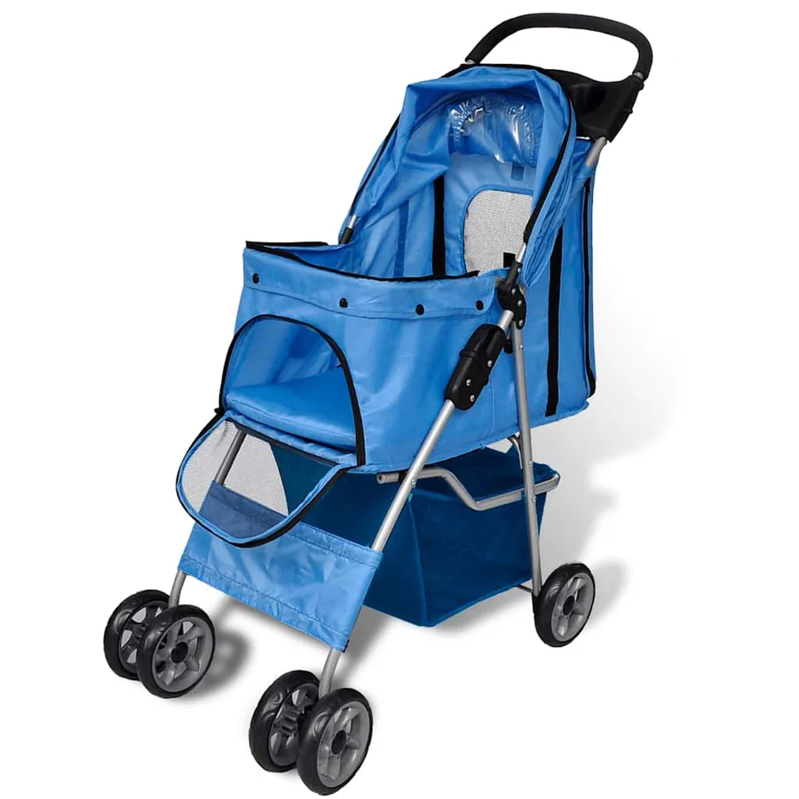 Poussette pour chiens 15 kg Bleu