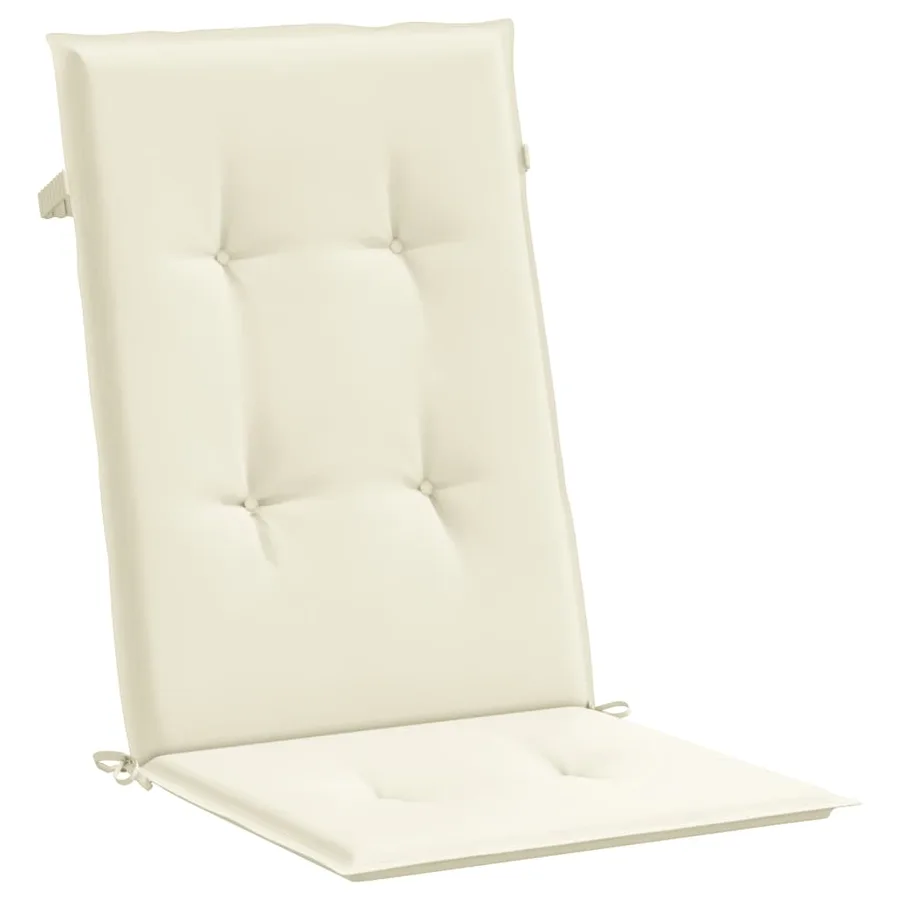 Coussins de chaise de jardin dossier haut lot de 2 crème tissu - 5