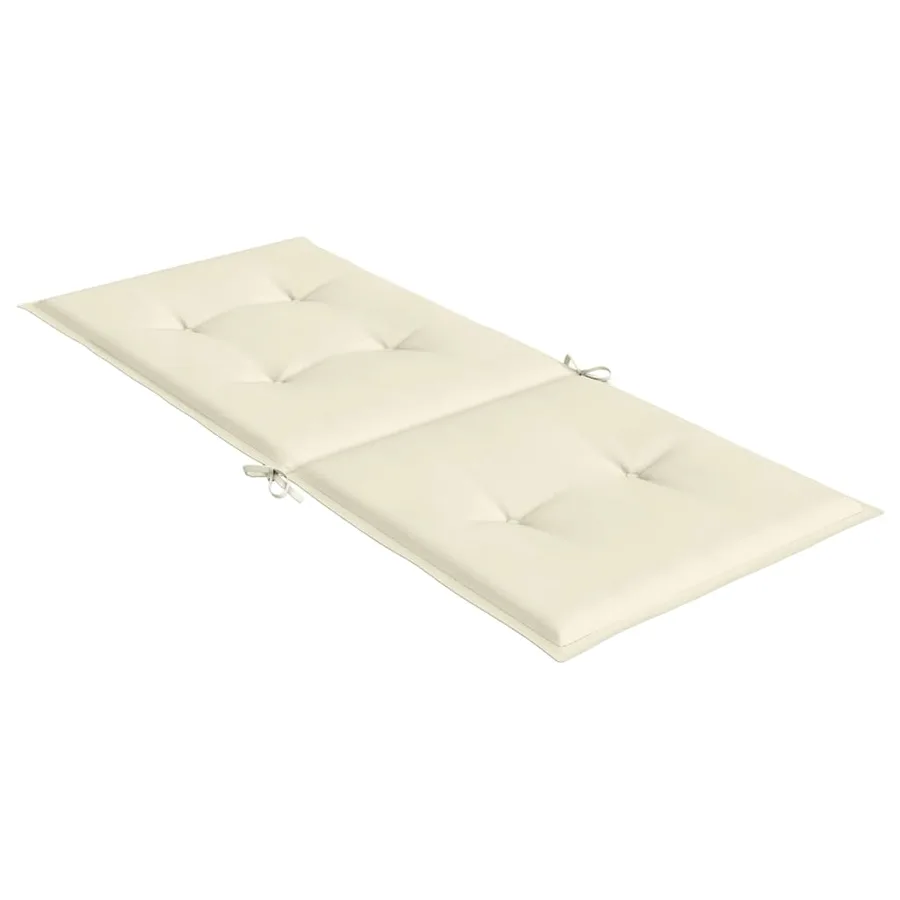 Coussins de chaise de jardin dossier haut lot de 2 crème tissu - 6