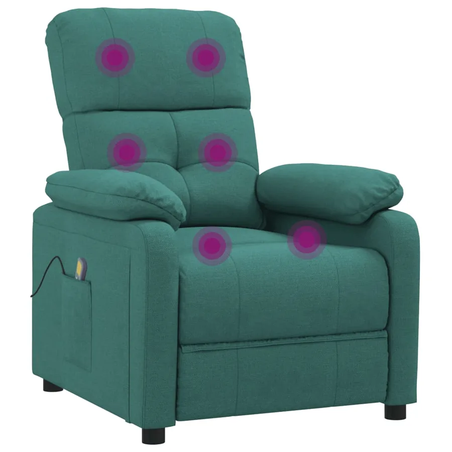 Fauteuil de massage Vert foncé Tissu - 6