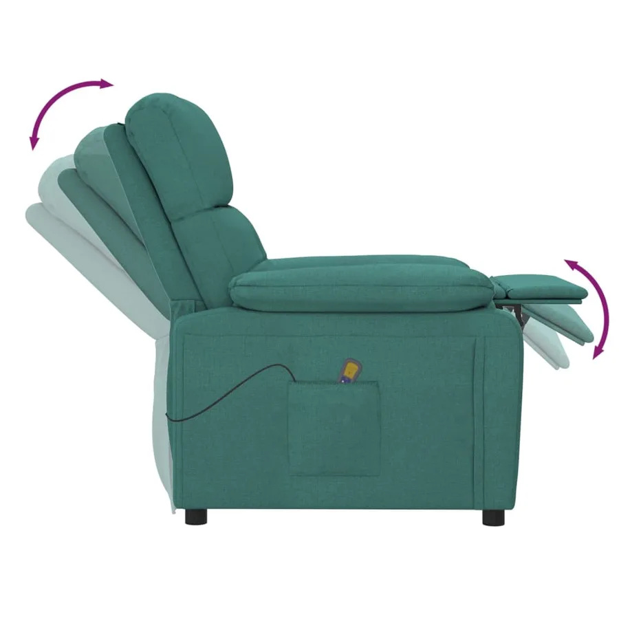 Fauteuil de massage Vert foncé Tissu - 7