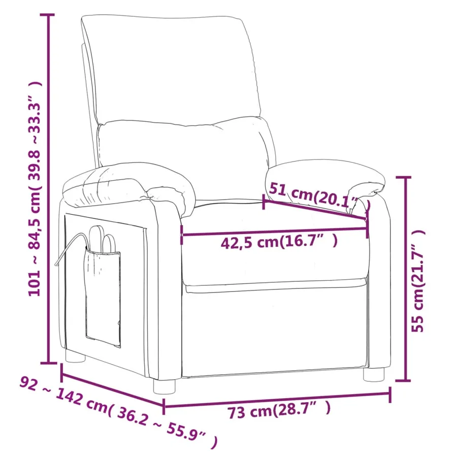 Fauteuil de massage Marron Tissu - 11
