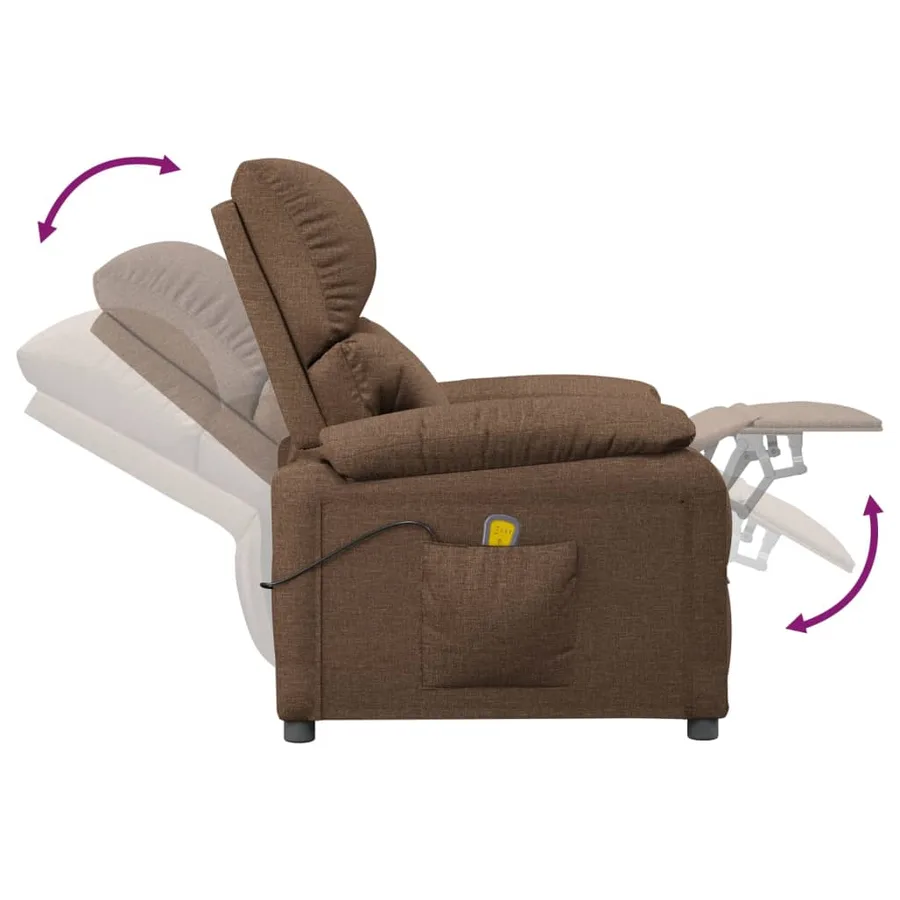 Fauteuil de massage Marron Tissu - 7