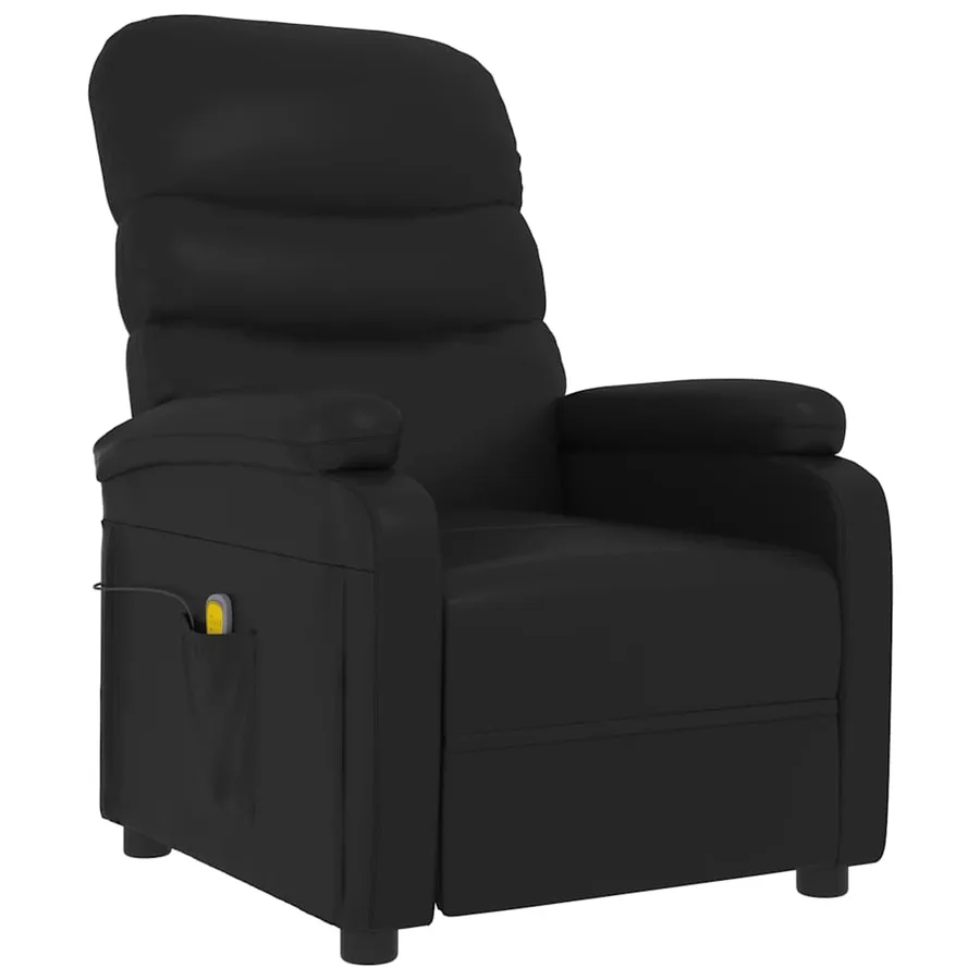 Fauteuil de massage Noir Similicuir - 3