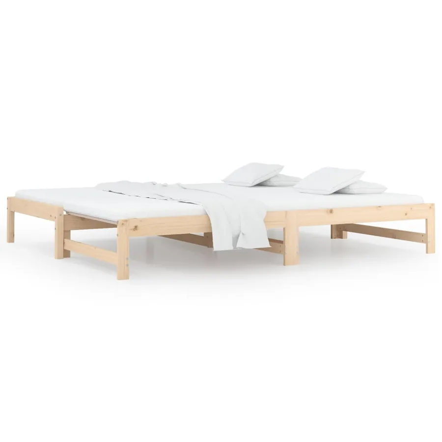 Lit coulissant sans matelas 2x(90x200) cm Bois de pin massif - 2