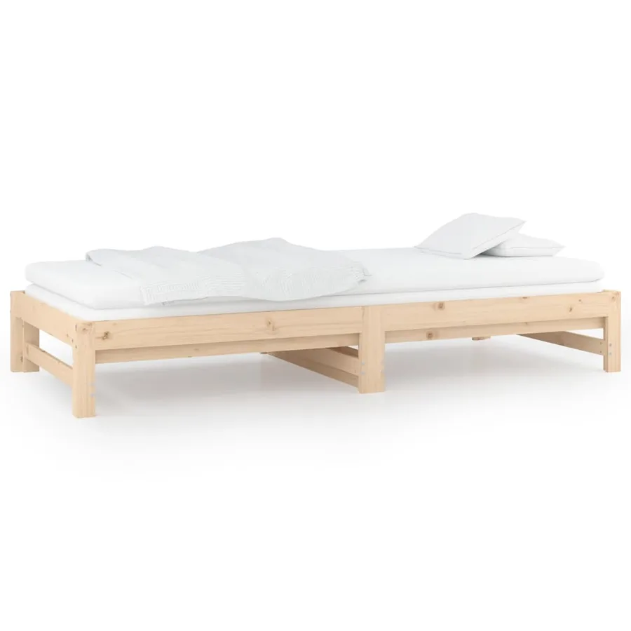 Lit coulissant sans matelas 2x(90x200) cm Bois de pin massif - 6