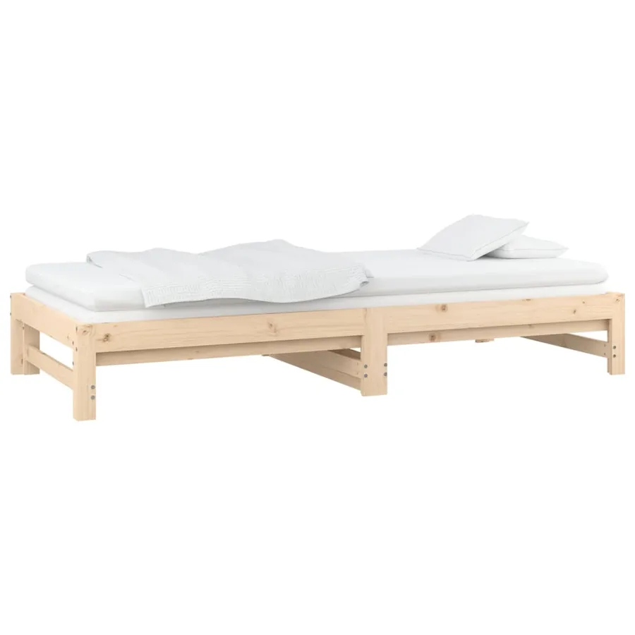 Lit coulissant sans matelas 2x(90x200) cm Bois de pin massif - 7