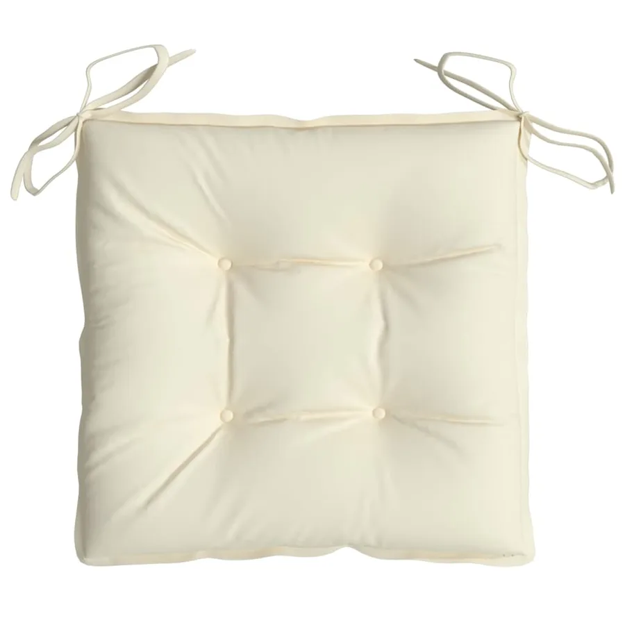Coussins de chaise lot de 4 blanc crème 50x50x7 cm tissu oxford - 6