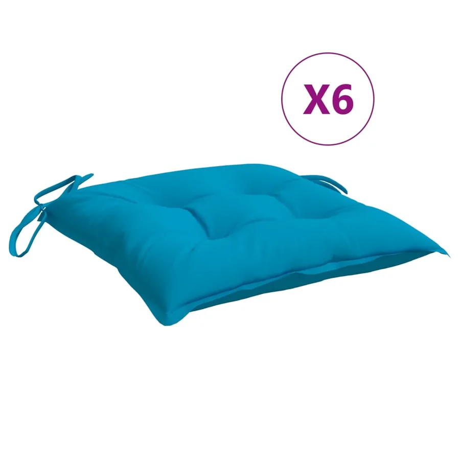 Coussins de palette lot de 6 bleu clair 50x50x7 cm tissu oxford - 2