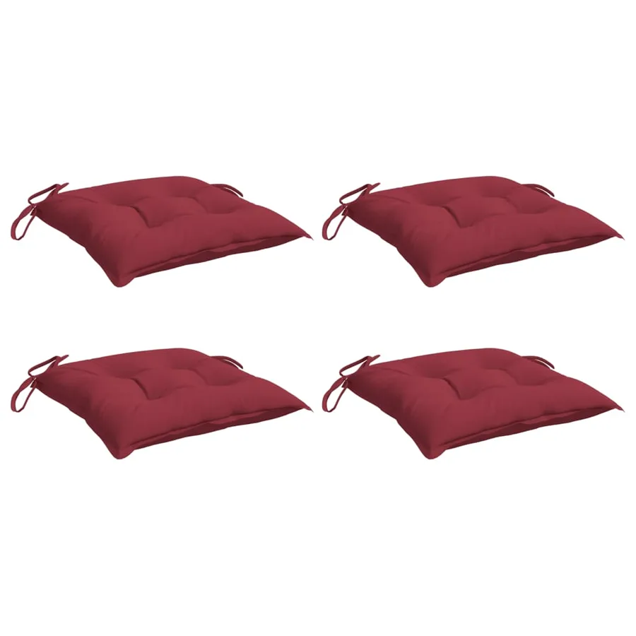 Coussins de palette lot de 4 rouge bordeaux 50x50x7 cm - 3