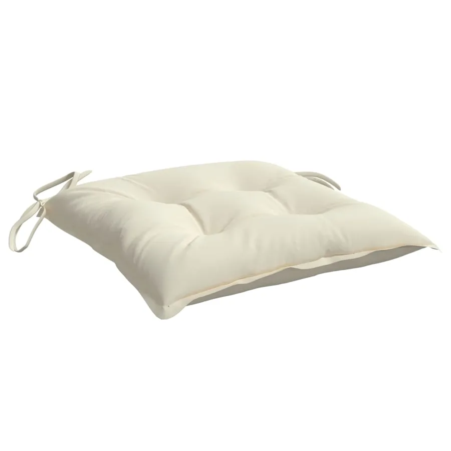 Coussins de chaise lot de 6 blanc crème 40x40x7 cm tissu oxford - 5