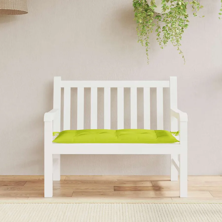 Coussin de banc de jardin vert brillant 100x50x7cm tissu oxford - 3
