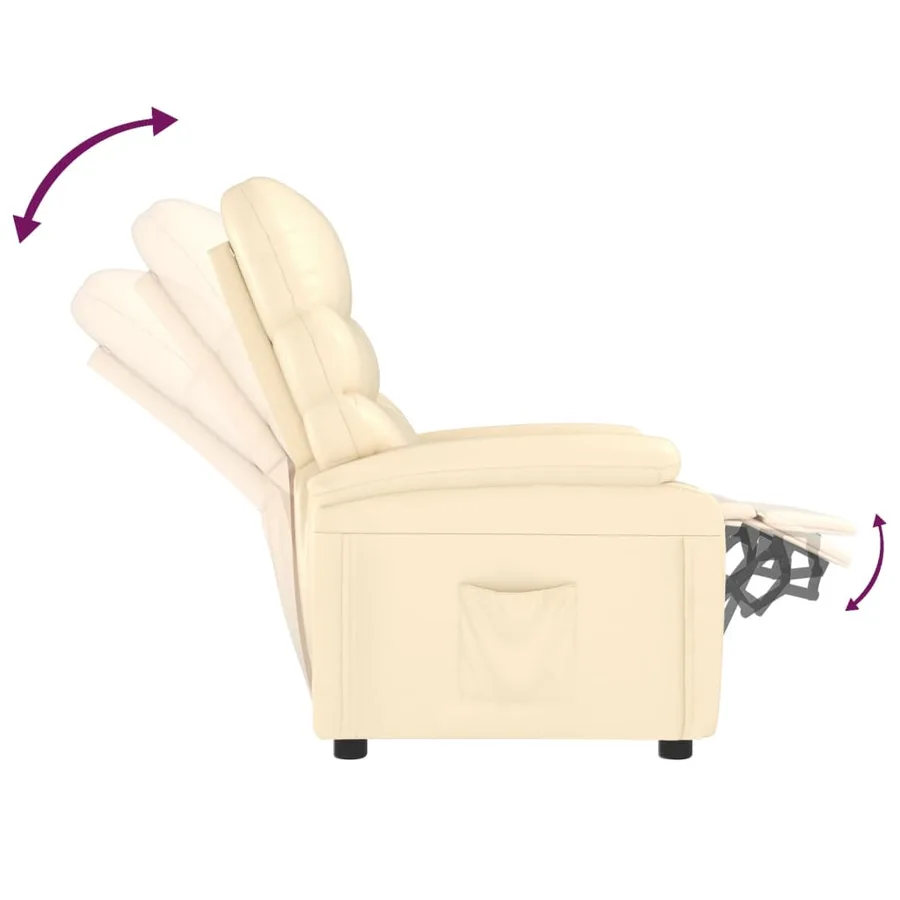 Fauteuil inclinable Crème Similicuir - 6