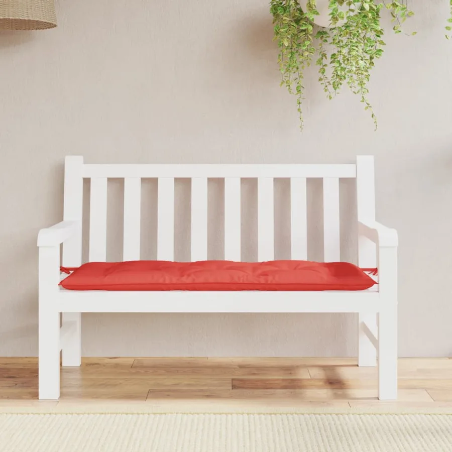 Coussin de banc de jardin rouge 120x50x7 cm tissu oxford - 3