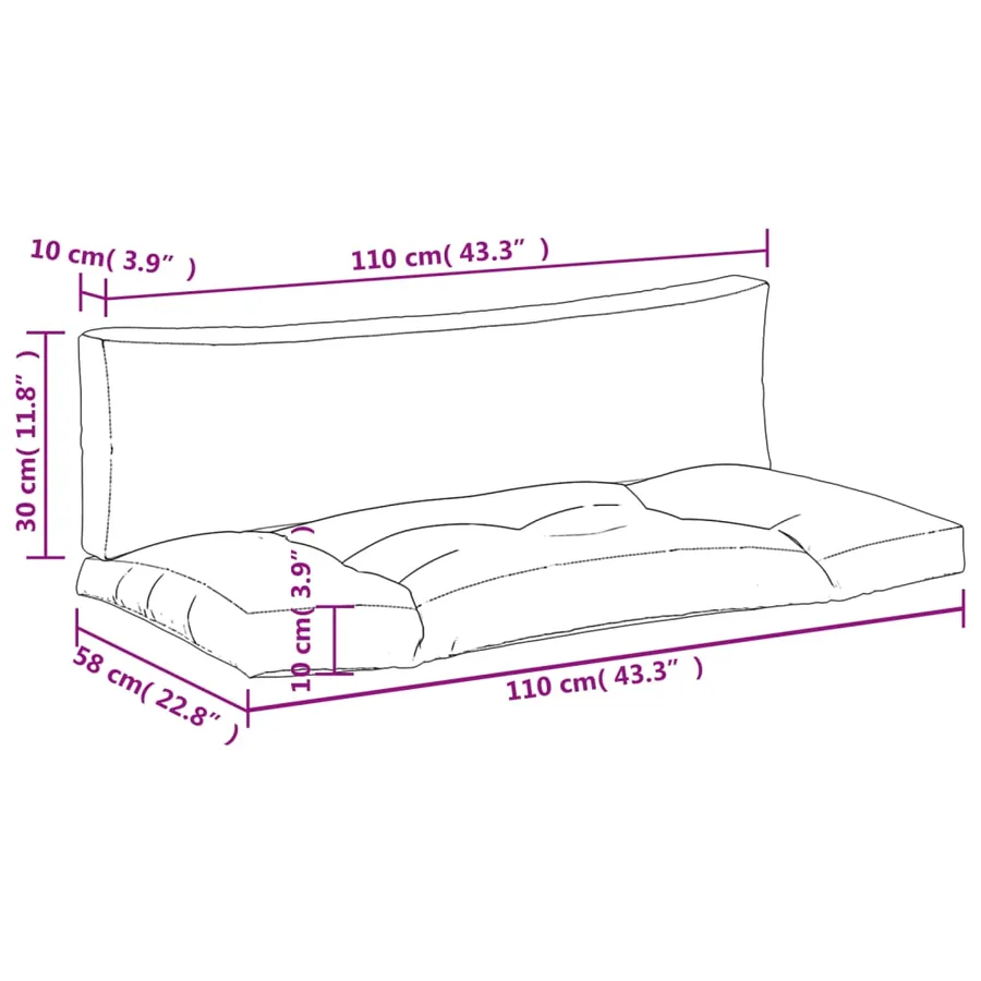 Coussins de palette lot de 2 vert tissu - 10