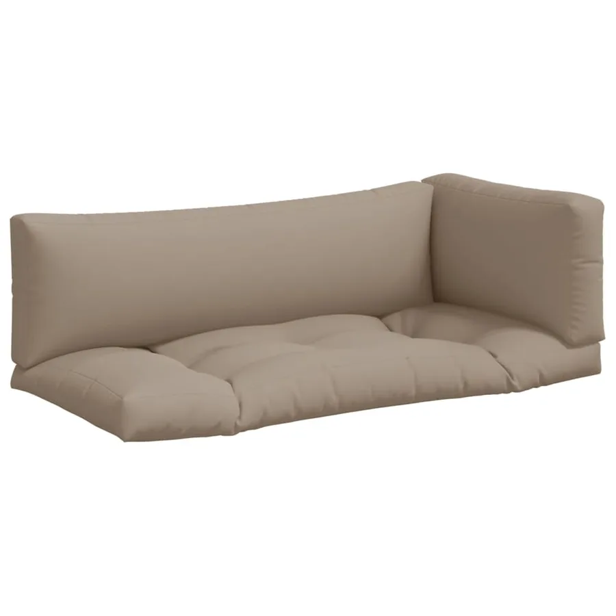 Coussins de palette lot de 3 taupe tissu - 2
