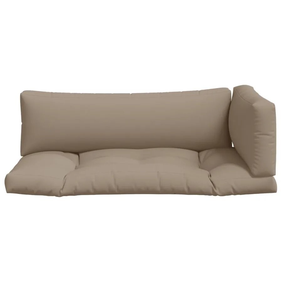 Coussins de palette lot de 3 taupe tissu - 4
