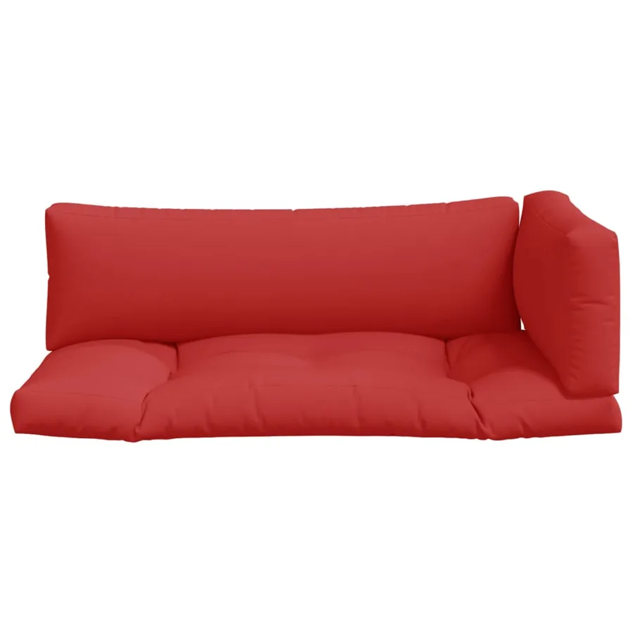 Coussins de palette lot de 3 rouge tissu - 4