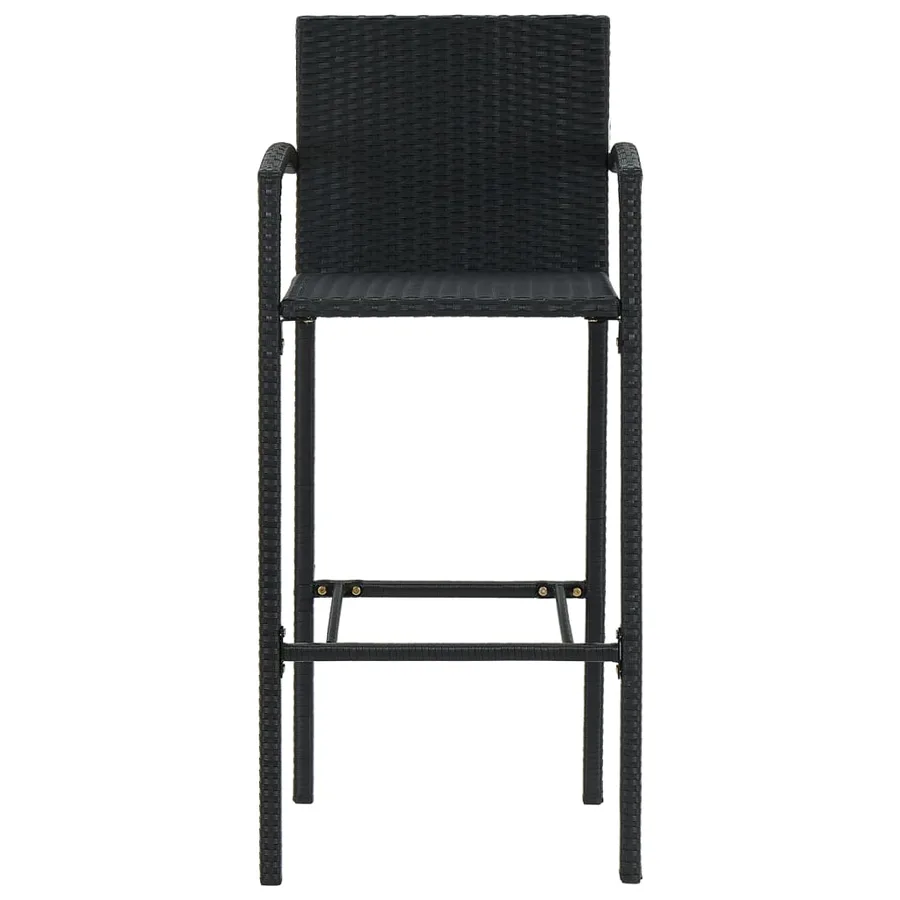 Tabourets de bar lot de 2 noir résine tressée - 3