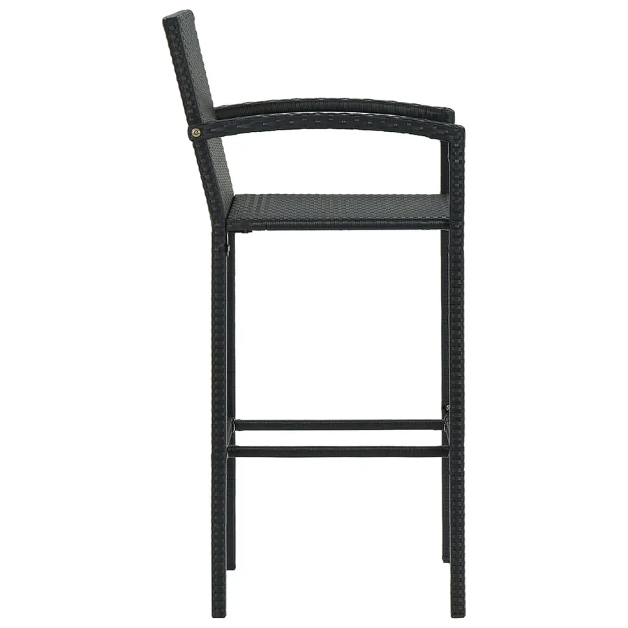 Tabourets de bar lot de 2 noir résine tressée - 4