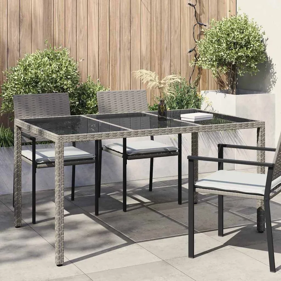 Table de Jardin Gris 150 x 90 x 75 cm polyrotin