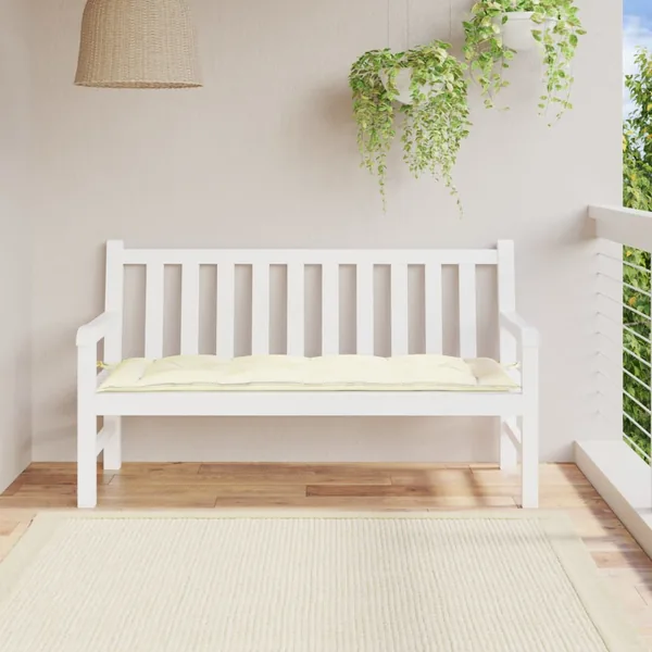 Coussin de banc de jardin crème 150x50x7 cm tissu oxford