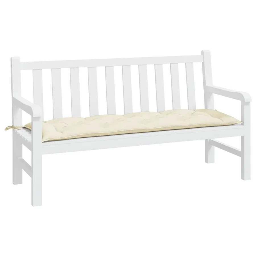 Coussin de banc de jardin crème 150x50x7 cm tissu oxford - 3