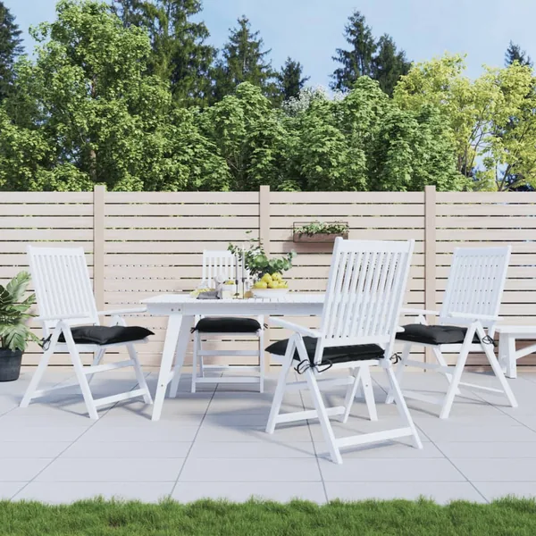 Coussins de chaise lot de 4 noir 40x40x7 cm tissu oxford