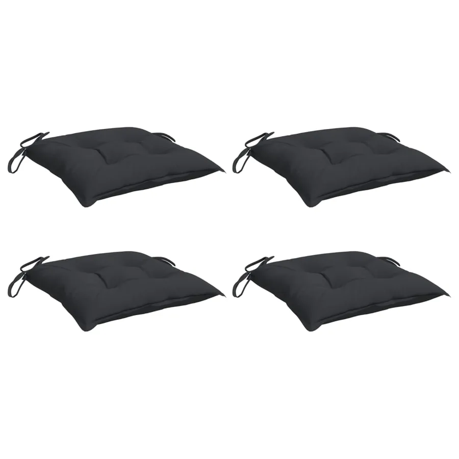 Coussins de chaise lot de 4 noir 40x40x7 cm tissu oxford - 3