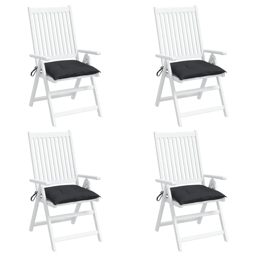 Coussins de chaise lot de 4 noir 40x40x7 cm tissu oxford - 4