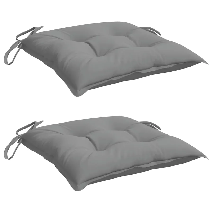 Coussins de chaise lot de 2 gris 40x40x7 cm tissu oxford - 3