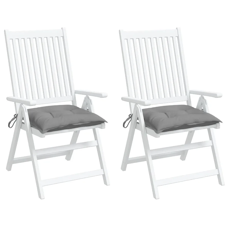 Coussins de chaise lot de 2 gris 40x40x7 cm tissu oxford - 4