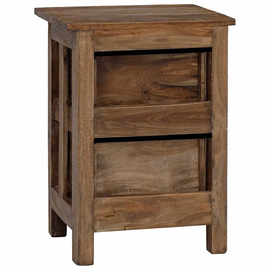 Table de chevet bois massif d'acajou 40x30x51 cm - 9
