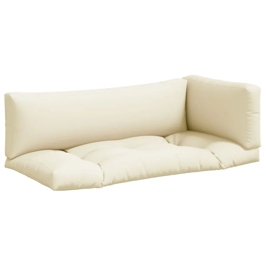 Coussins de palette lot de 3 crème tissu - 2