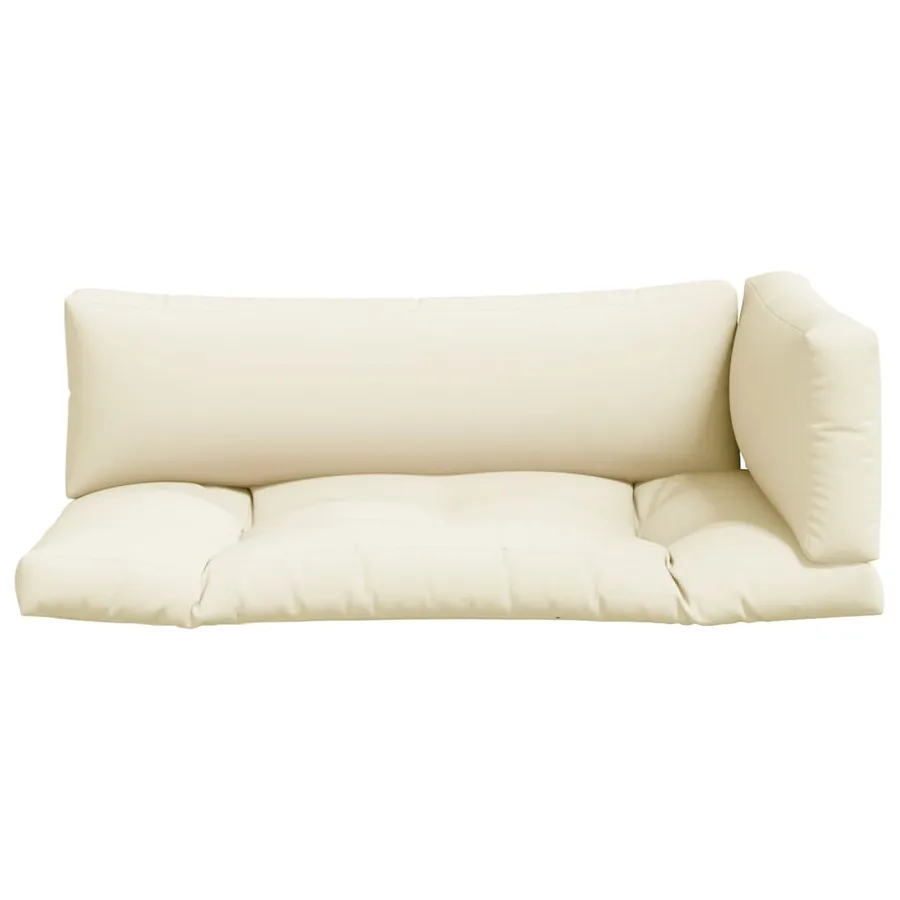 Coussins de palette lot de 3 crème tissu - 4