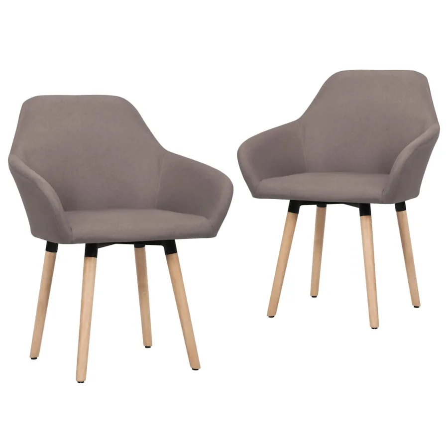 Chaises à manger lot de 2 taupe tissu