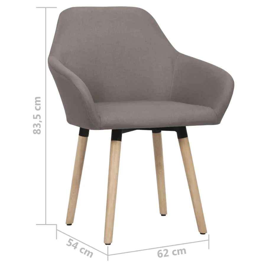 Chaises à manger lot de 2 taupe tissu - 6