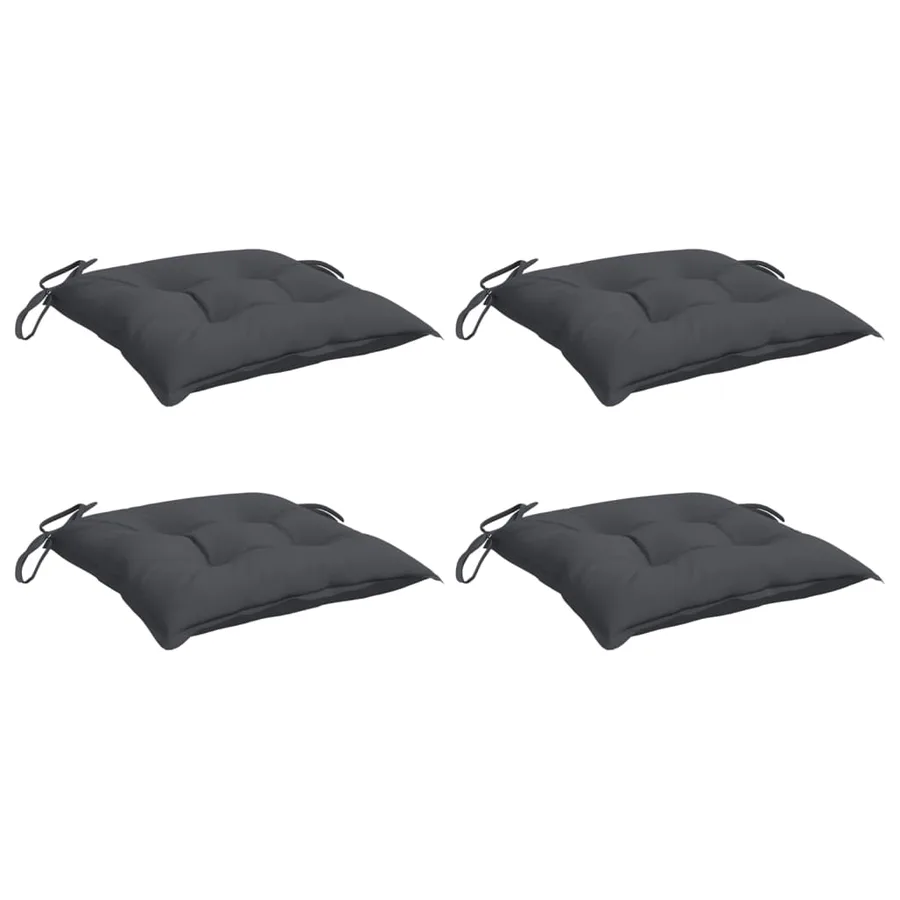 Coussins de chaise lot de 4 anthracite 40x40x7 cm tissu oxford - 3