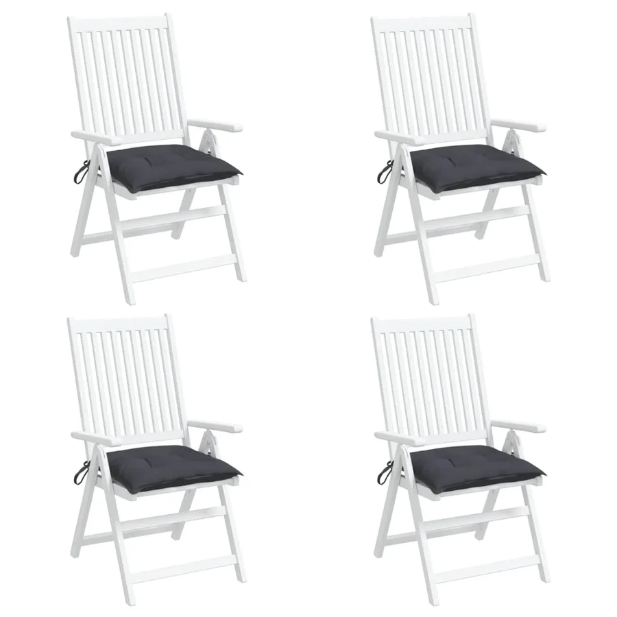 Coussins de chaise lot de 4 anthracite 40x40x7 cm tissu oxford - 4