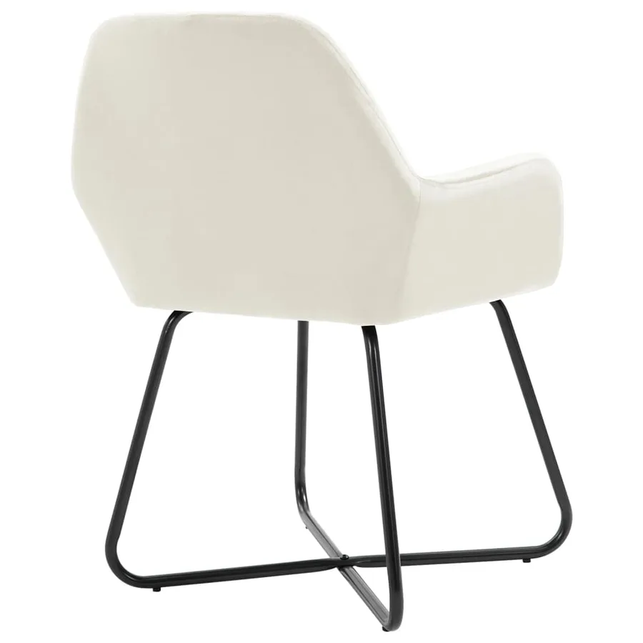 Chaises à manger lot de 2 Crème Velours - 5