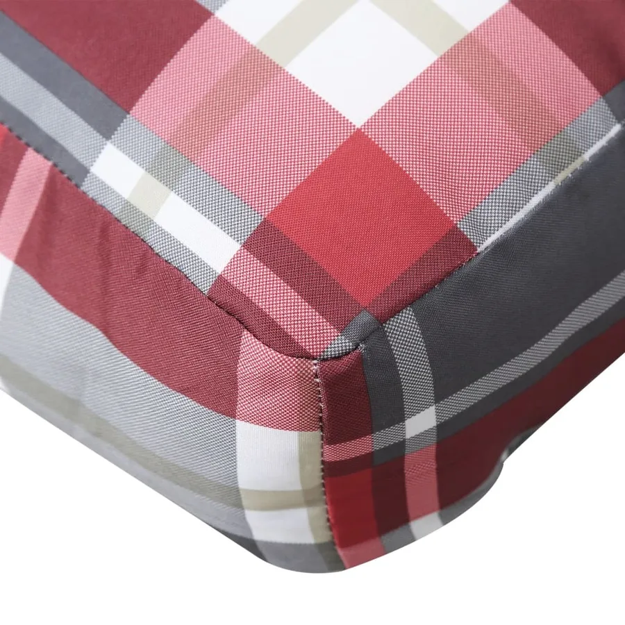 Coussins de palette lot de 2 motif à carreaux rouge tissu - 7