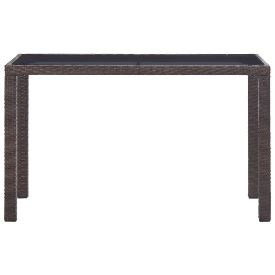 Table de jardin Marron 123x60x74 cm Résine tressée - 2