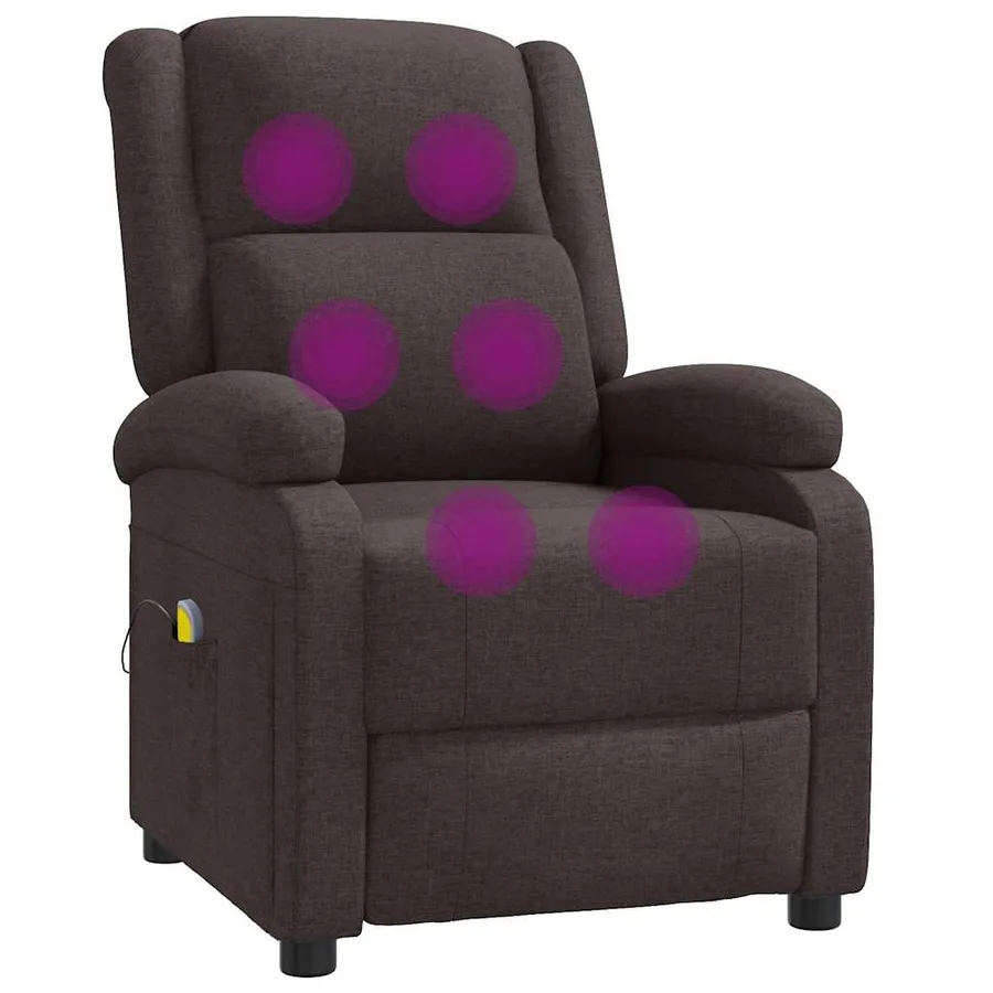 Fauteuil de massage Marron foncé Tissu - 2