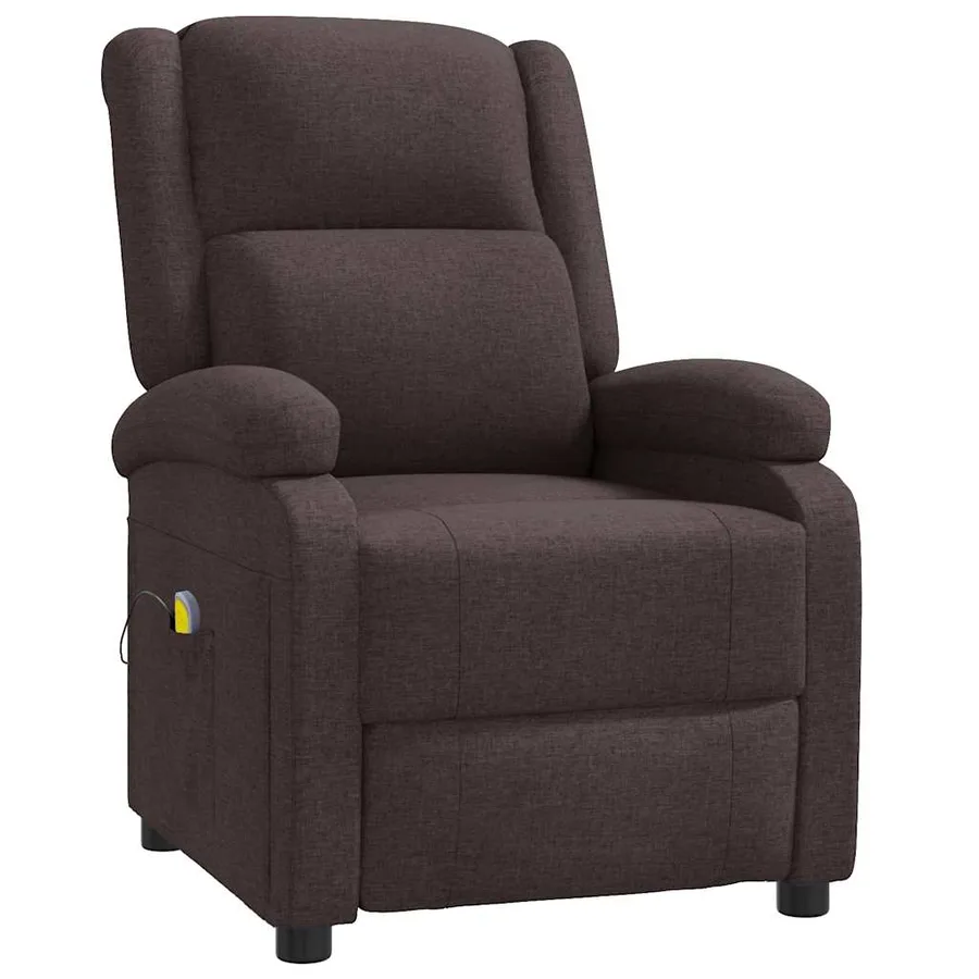 Fauteuil de massage Marron foncé Tissu - 3