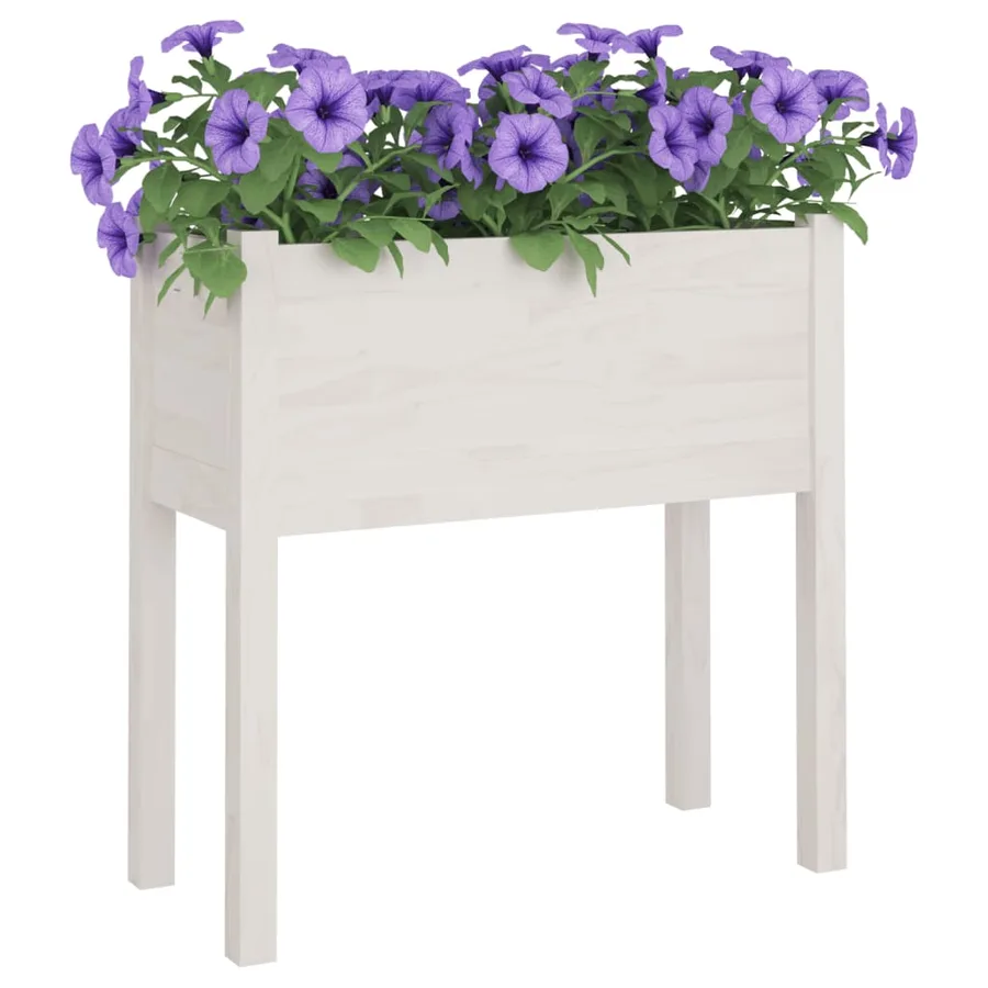 Jardinières 2 pcs Blanc 70x31x70 cm Bois de pin massif - 7
