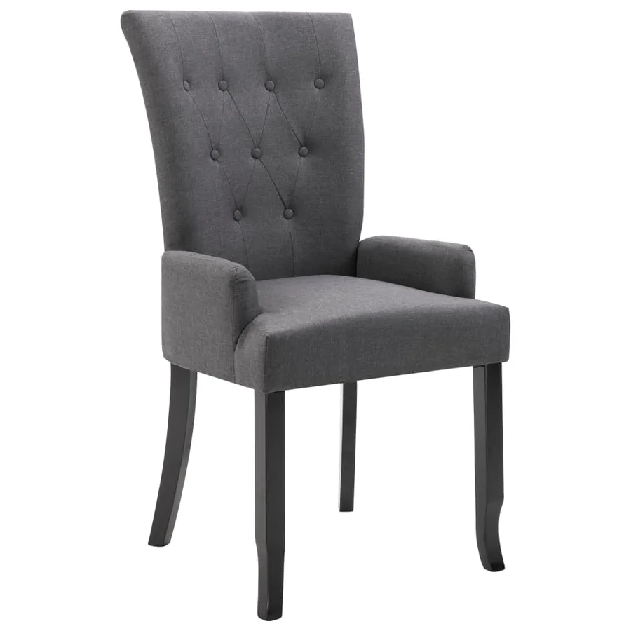Chaise à manger avec accoudoirs Gris foncé Tissu - 2