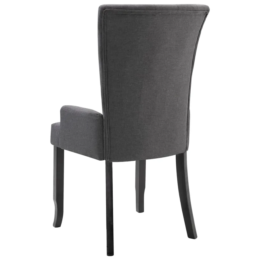 Chaise à manger avec accoudoirs Gris foncé Tissu - 5
