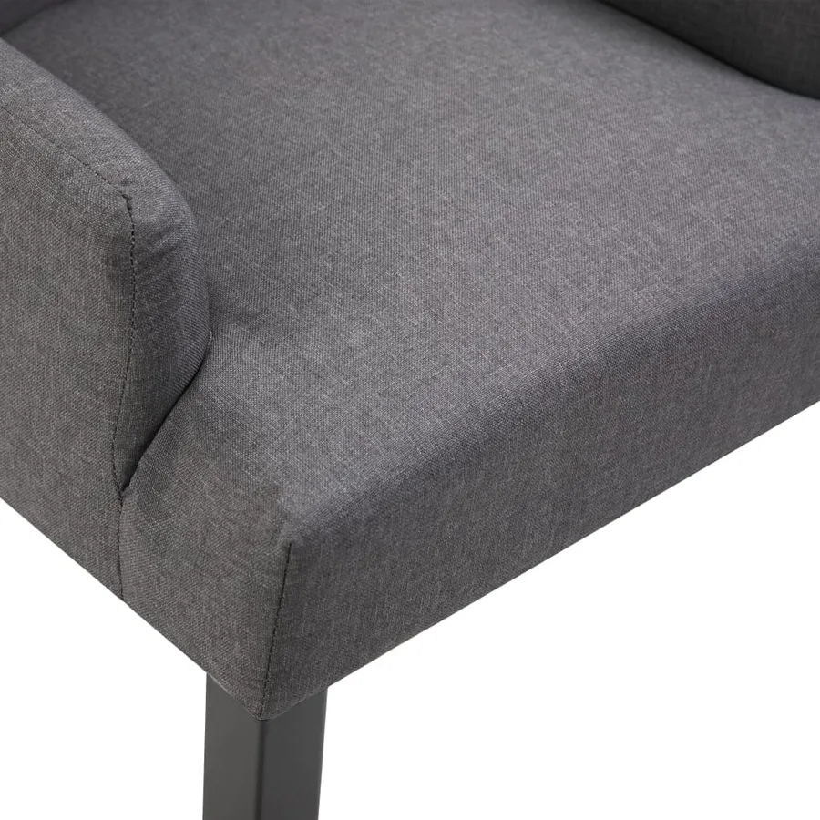 Chaise à manger avec accoudoirs Gris foncé Tissu - 6