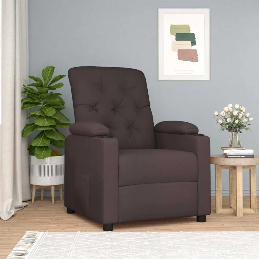 Fauteuil inclinable Marron foncé Tissu